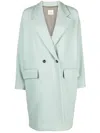 Alysi Double-breasted Buttoned Wool Coat In Blue