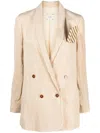 Alysi Double-breasted Corduroy Blazer In Neutrals