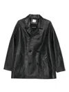Alysi Double-breasted Cotton Jacket In Black
