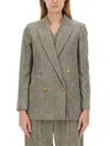 Alysi Double-breasted Jacket In Gray
