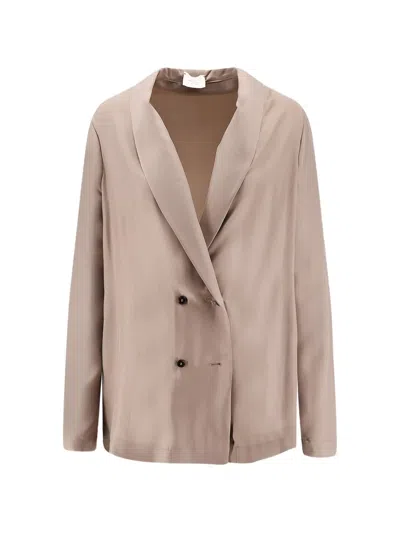 ALYSI DOUBLE-BREASTED SHAWL-LAPEL BLAZER