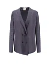 Alysi Double-breasted Buttoned Blazer In Blue