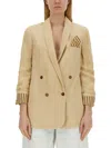 Alysi Oversized Double-breasted Jacket In Brown
