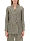 Alysi Double-breasted Jacket In Gray