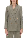 Alysi Double-breasted Jacket In Gray