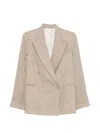 Alysi Double-breasted Peak-lapel Blazer In Neutral