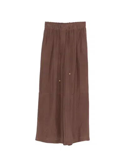 Alysi Drawstring Straight Trousers In Brown