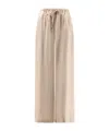 Alysi Wide-leg Drawstring Silk Pants In Multi