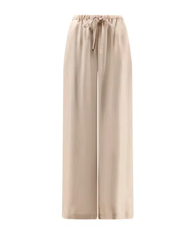 Alysi Wide-leg Drawstring Silk Pants In Multi