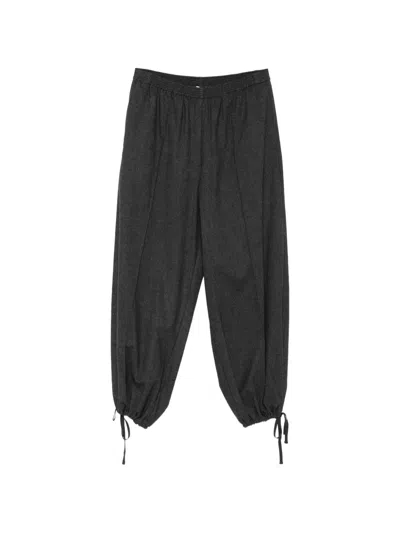 Alysi Drawstring-cuff Straight-leg Trousers In Black