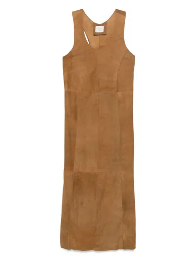 ALYSI ALYSI SUEDE MIDI DRESS