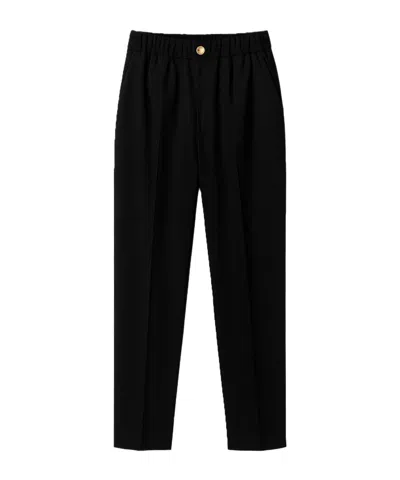 Alysi Elastic Waist Casual Pants In Black