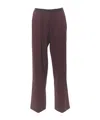 Alysi Elastic Waist Casual Pants In Brown