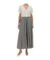 Alysi Flowing Striped Maxi Skirt In Gray