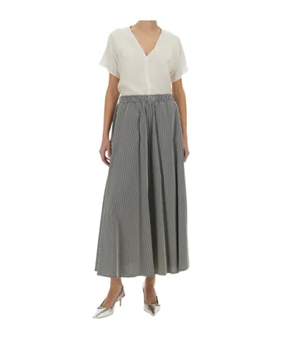 ALYSI ALYSI STRIPE DETAILED MIDI SKIRT