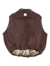 Alysi Elasticated-waist Sleeveless Gilet In Brown