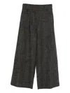Alysi Tailored Wide-leg Pants With Textured Check Pattern In Black