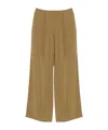 Alysi Tailored Wide Leg Trousers Single Back Pocket In Green