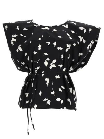 Alysi Elegantly Crafted Cotton Mini Top For Women In Black