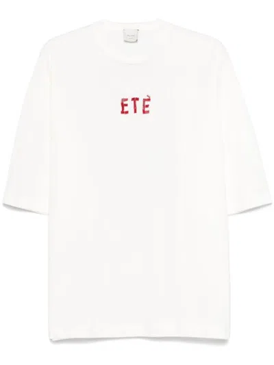 ALYSI ALYSI EMBROIDERED COTTON T-SHIRT