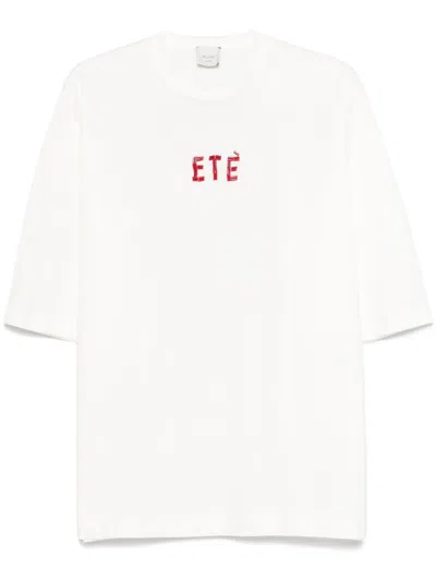 Alysi Embroidered Cotton T-shirt In White
