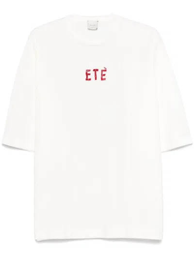 ALYSI ALYSI EMBROIDERED COTTON T-SHIRT
