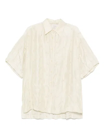 Alysi Embroidered Silk Shirt In Neutrals