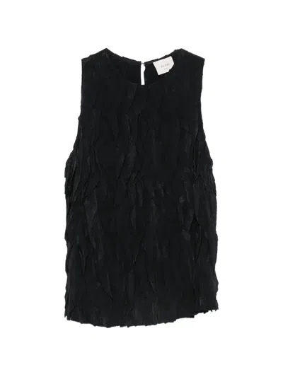 Alysi Feather-effect Sleeveless Blouse In Animal Print