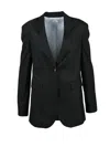 Alysi Fitted Black Blazer With Tailored Silhouette And Notched Lapels In Black
