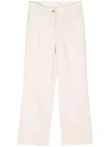 ALYSI ALYSI FLARED LINEN CROPPED TROUSERS