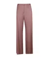 Alysi Antique Pink Flared Belt Loops Acetate-blend Flared Pants In Pink