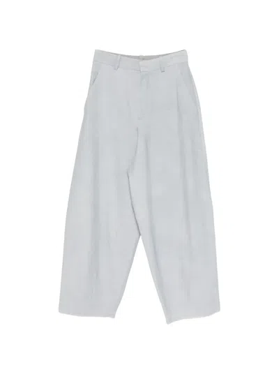 Alysi Flat-front Trousers In Blue