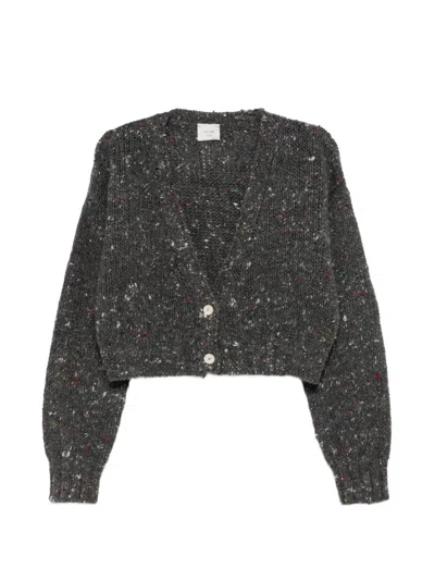 Alysi Flecked V-neck Cardigan In Gray