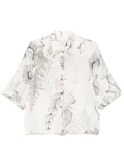 Alysi Floral-print Shirt In Neutrals