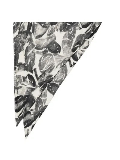 Alysi Floral Scarf In Black