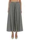 Alysi Flowing Striped Maxi Skirt In Black