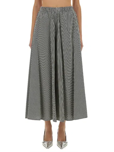 Alysi Flowing Striped Maxi Skirt In Black