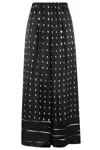 Alysi Fluid Black Silk Pants With Playful Dot