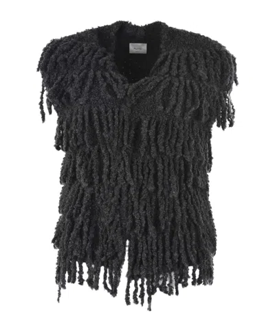 ALYSI ALYSI FRINGED DETAIL SLEEVELESS GILET