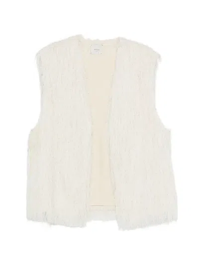 Alysi Fringed Gilet In Neutral