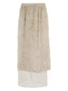 Alysi Fringed Maxi Skirt In Neutral