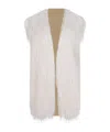Alysi Fringed Open-front Jacket In Neutral