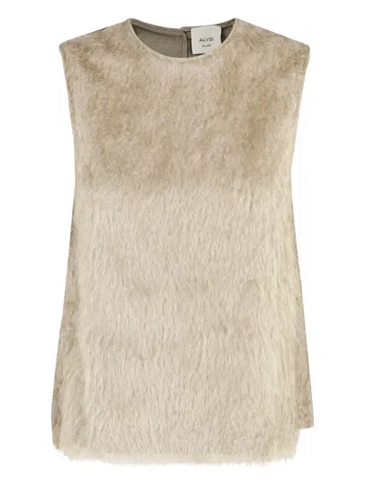 ALYSI FRINGED ROUND-NECK TOP