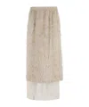 Alysi Fringed Maxi Skirt In Neutral