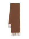 Alysi Fringed Wool Scarf In Brown