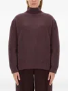 Alysi Relaxed Fit Turtleneck Sweater In Brown
