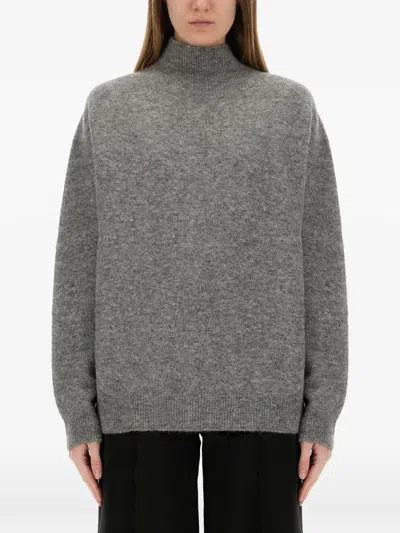Alysi Funnel Neck Sweater In Gray