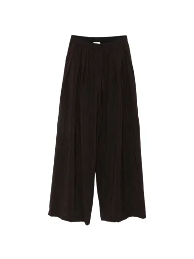 Alysi Gathered Palazzo Pants In Brown