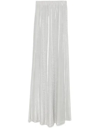 Alysi Giltter-embellished Maxi Dress In Silver