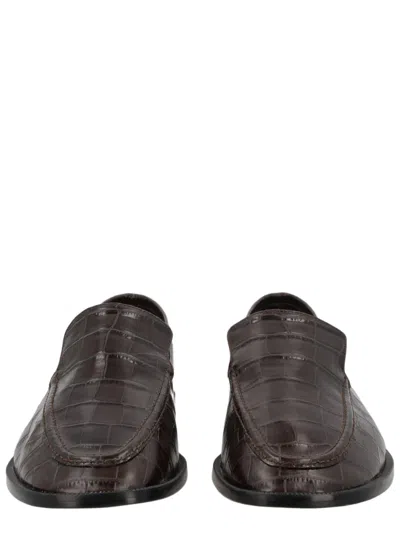 Alysi Glossy Crocodile-embossed Leather Loafers In Multi